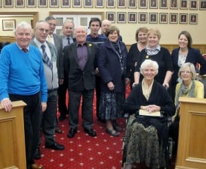 An old photo of the Llanelli Talking Newspaper Association committee.
