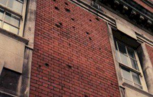 Bomb damage at the Old Swansea Central Police Station